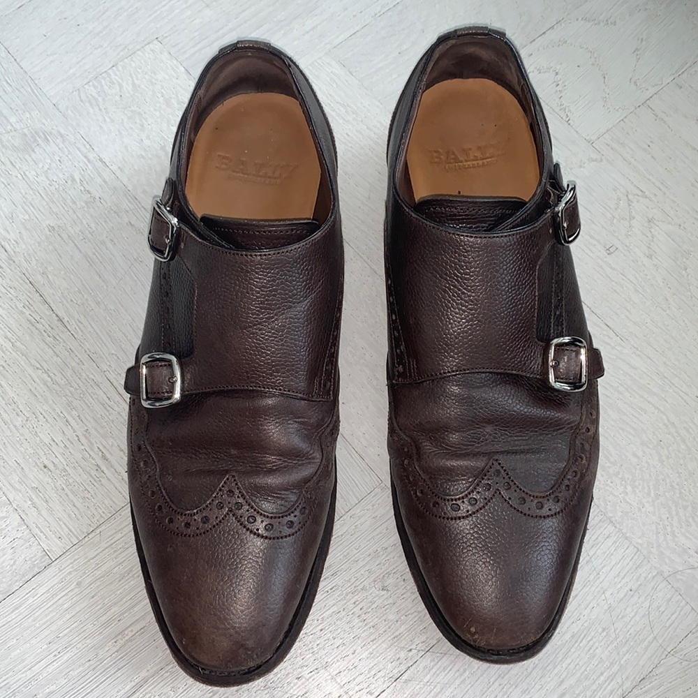 Bally Brown Leather Double Monk Strap Loafer